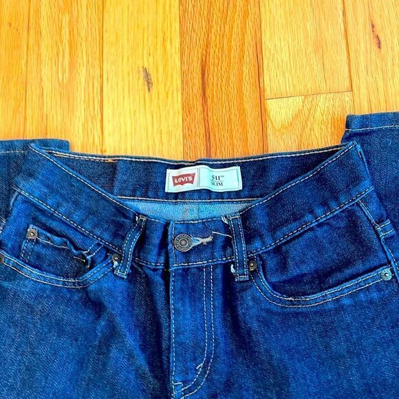 Levi's 511 Slim Dark Wash Blue Jeans 14 Regular - Picture 4 of 7